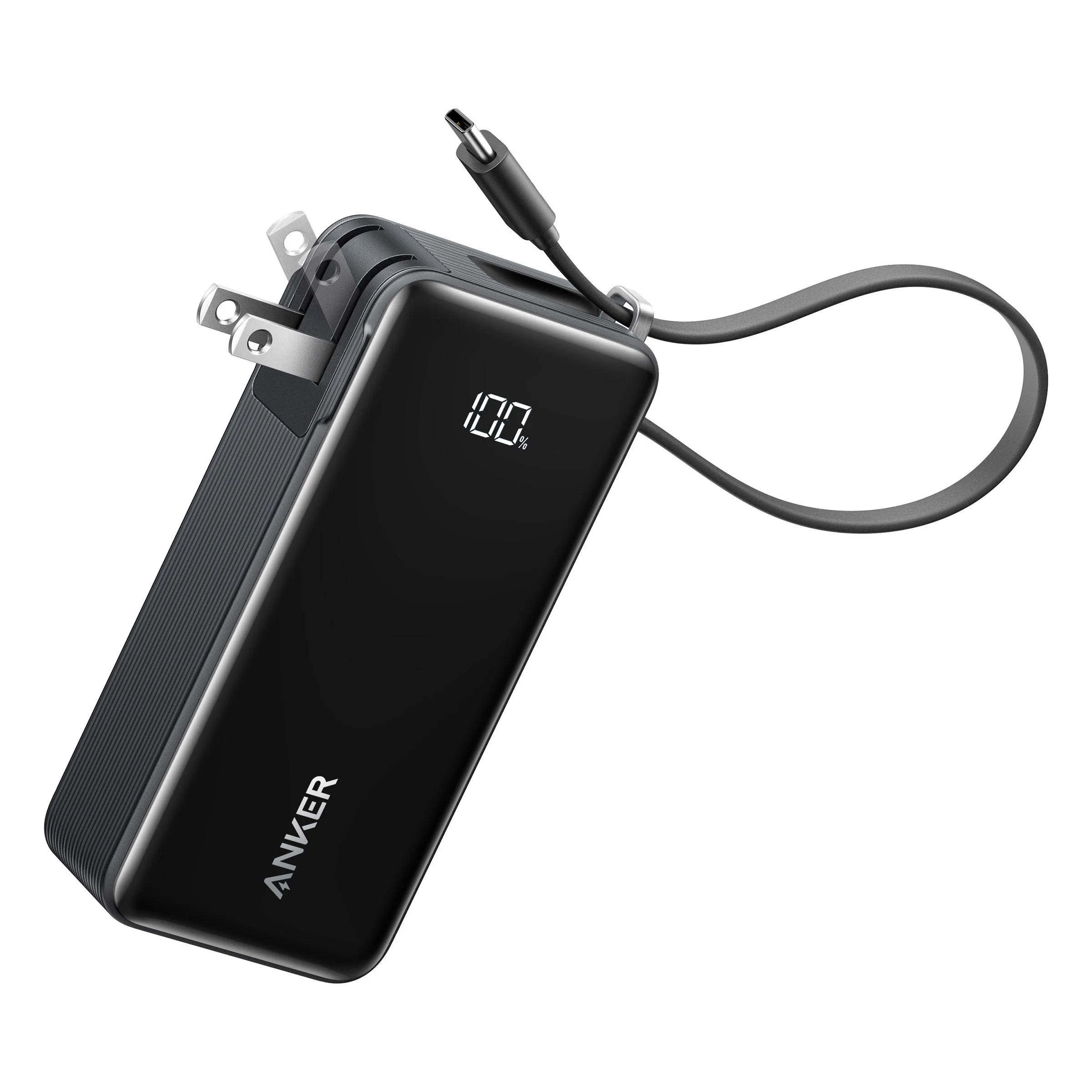 Anker 10K Wireless Portable Charger with Built-In USB-C Cable