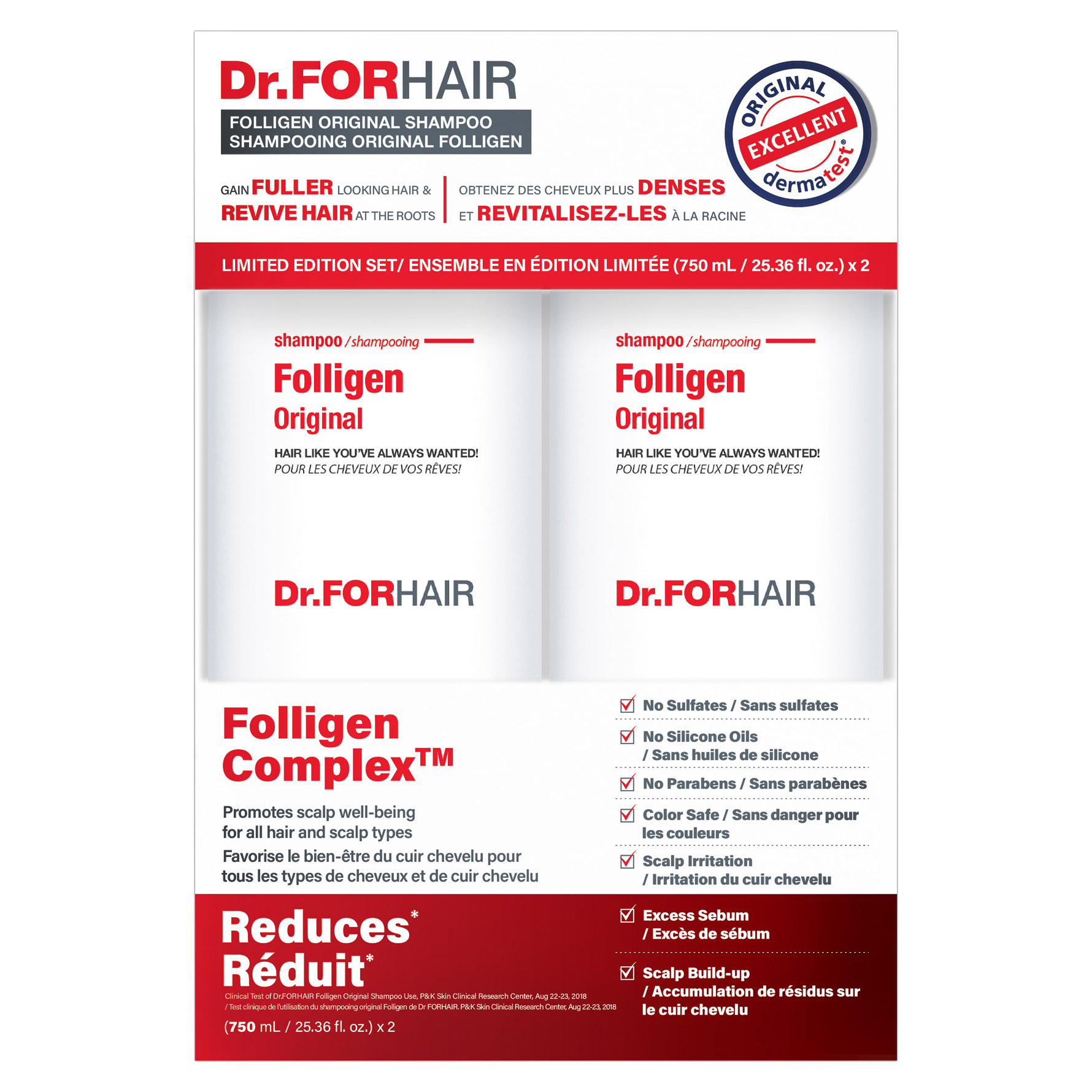 Dr. ForHair Folligen Original Shampoo, 2 x 750 mL