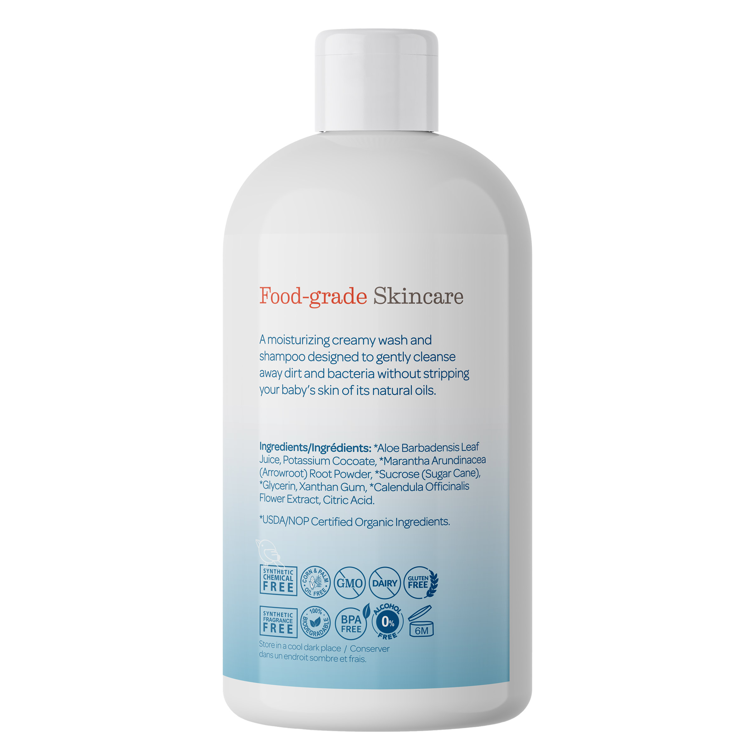 Shoosha Organic Sensitive Skin Baby Wash & Shampoo, 2 x 251.4 mL | Costco