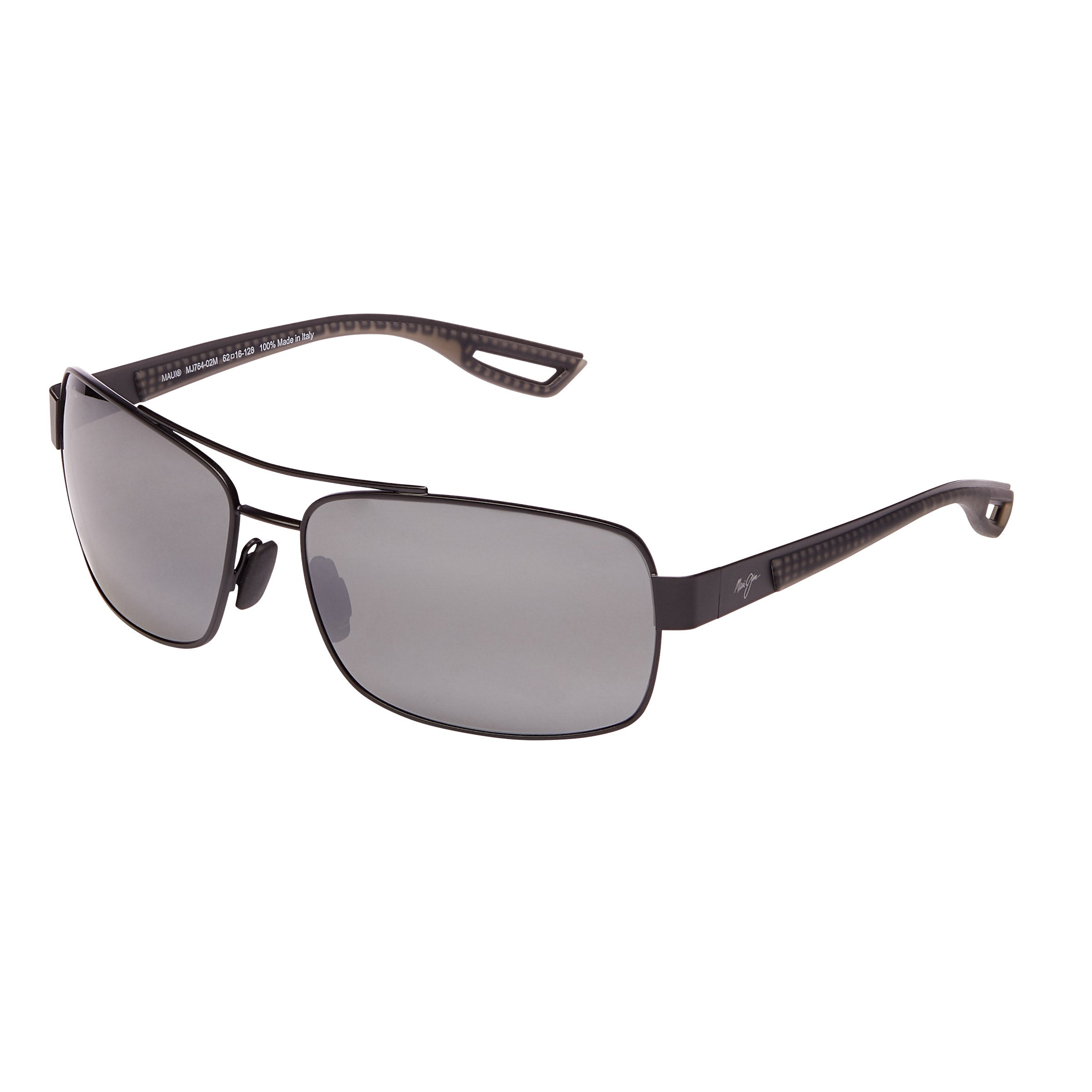 Maui Jim Ola 764-02M Matte Black with Dark Translucent Gray Rubber
