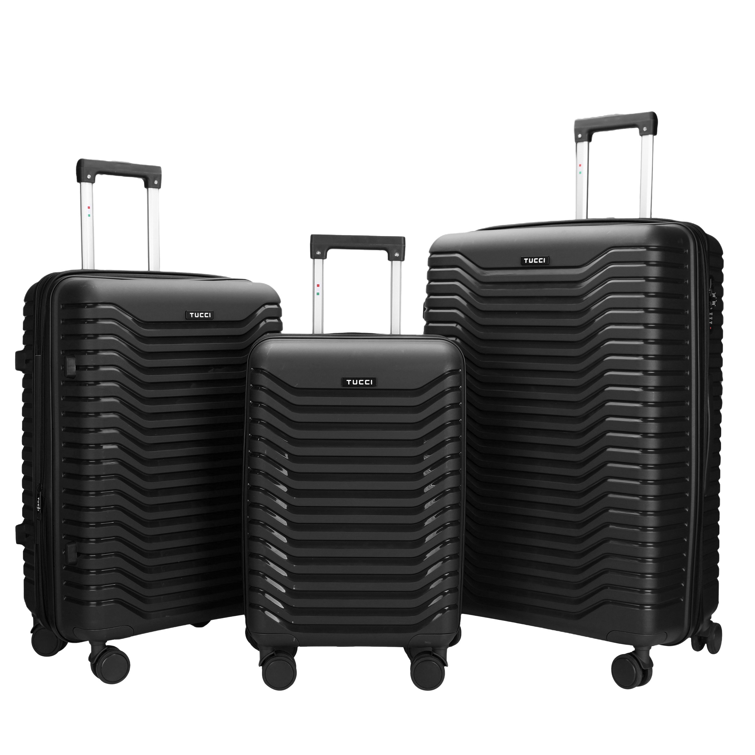 Tucci - Ensemble de 3 valises rigide, extensible, roulant, Presa Di Ferro