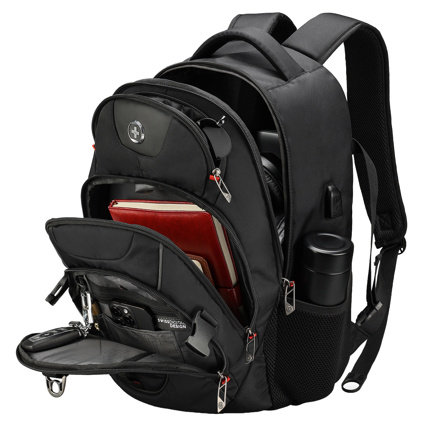 Swiss Digital Vector Black Backpack with SDD Finder | Costco