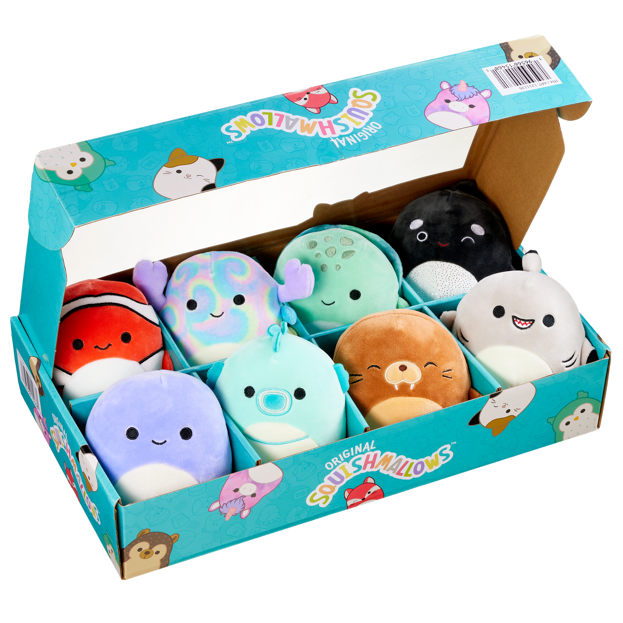 5-inch Squishmallows, Sea Animal Theme, 8-pack