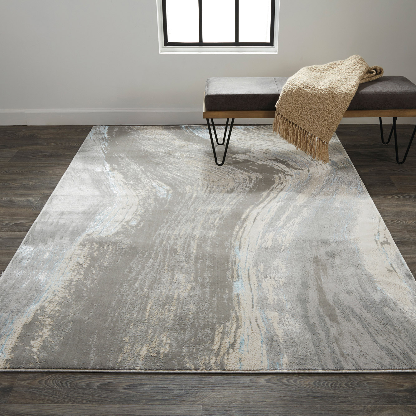 Feizy Jewel Area Rug or Runner, Gray/Silver | Costco