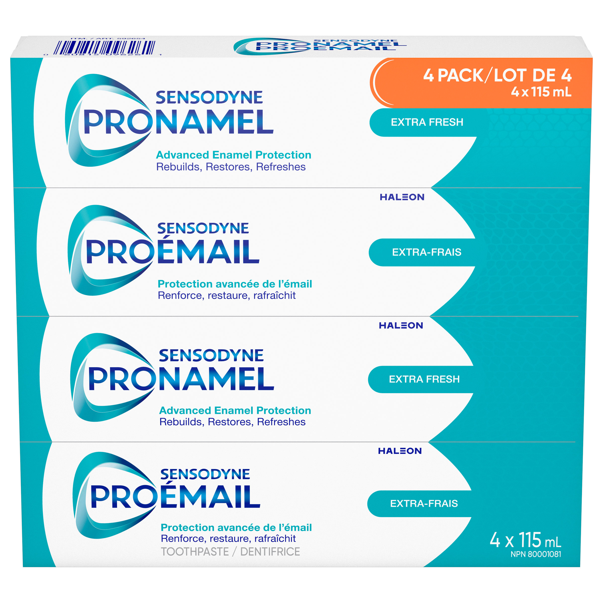 Pro-Émail - Dentifrice Vague de fraicheur, 4 x 115 mL