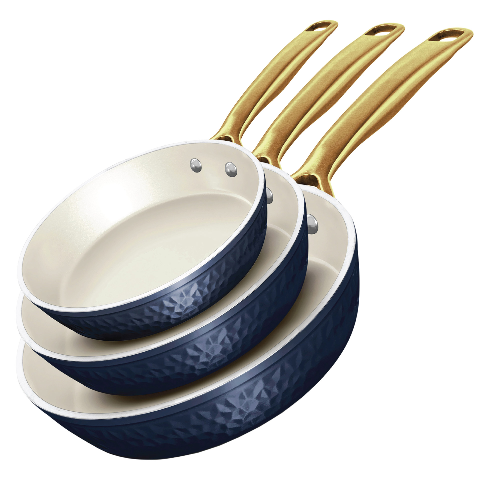 Gotham Steel Pro Hammered Ceramic Non-stick 3-piece Skillet Set