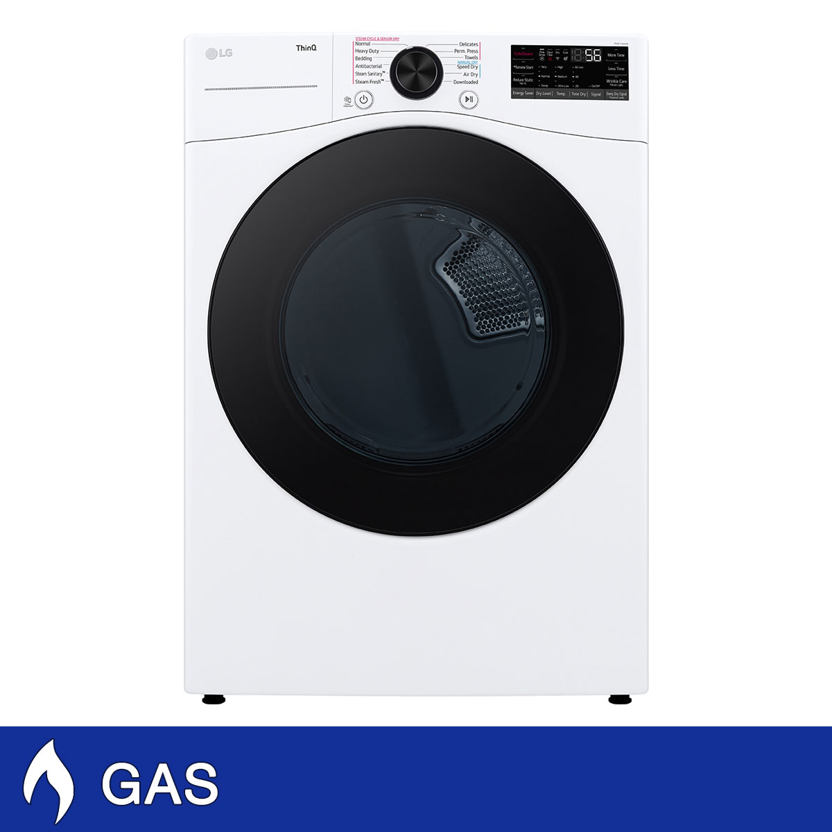 LG 7.4 cu. ft. Gas Dryer with TurboSteam and Built-In Intelligence