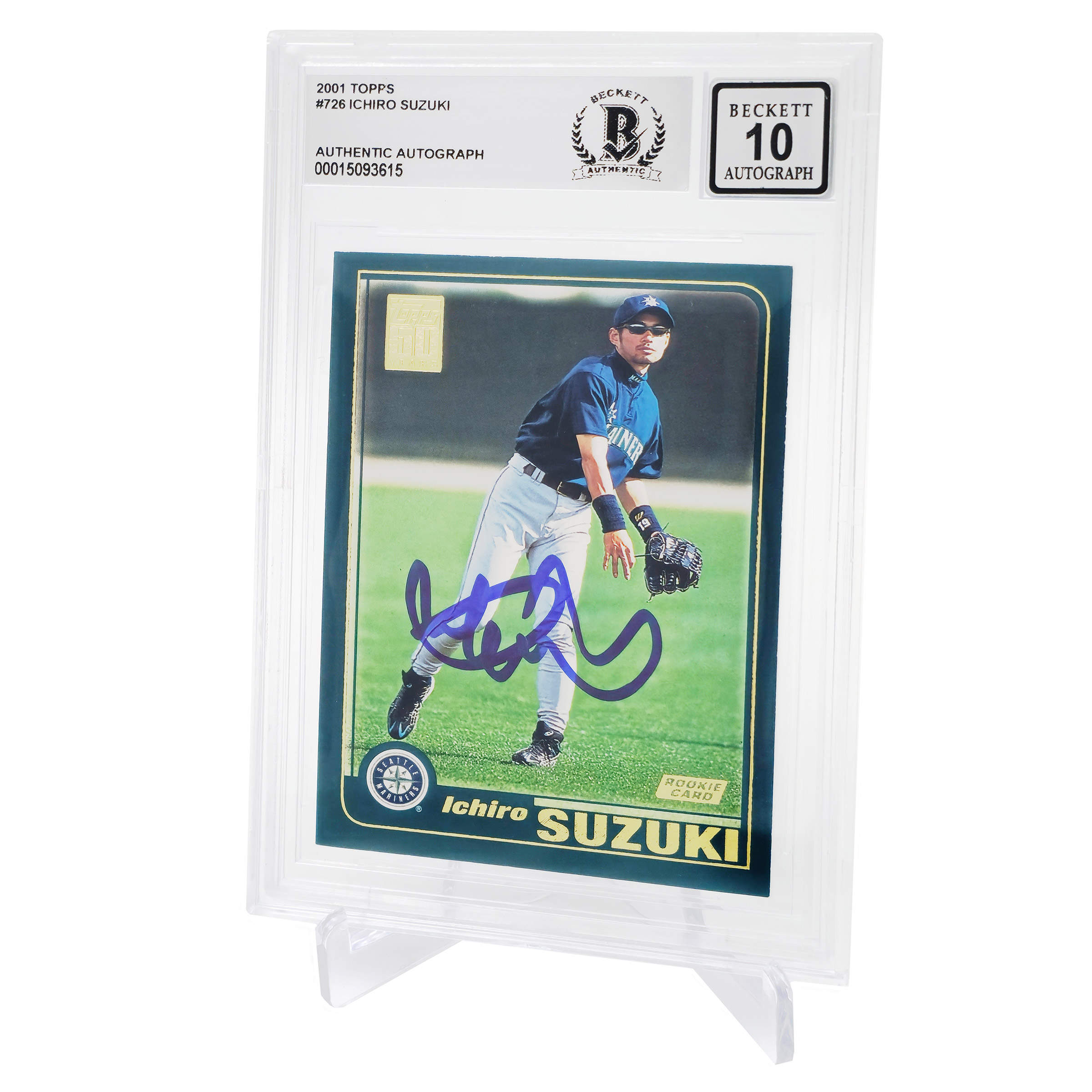 スポーツ選手 ICHIRO AUTOGRAPH CARD Ichiro Suzuki Autographed 2001 Topps Rookie Card #726