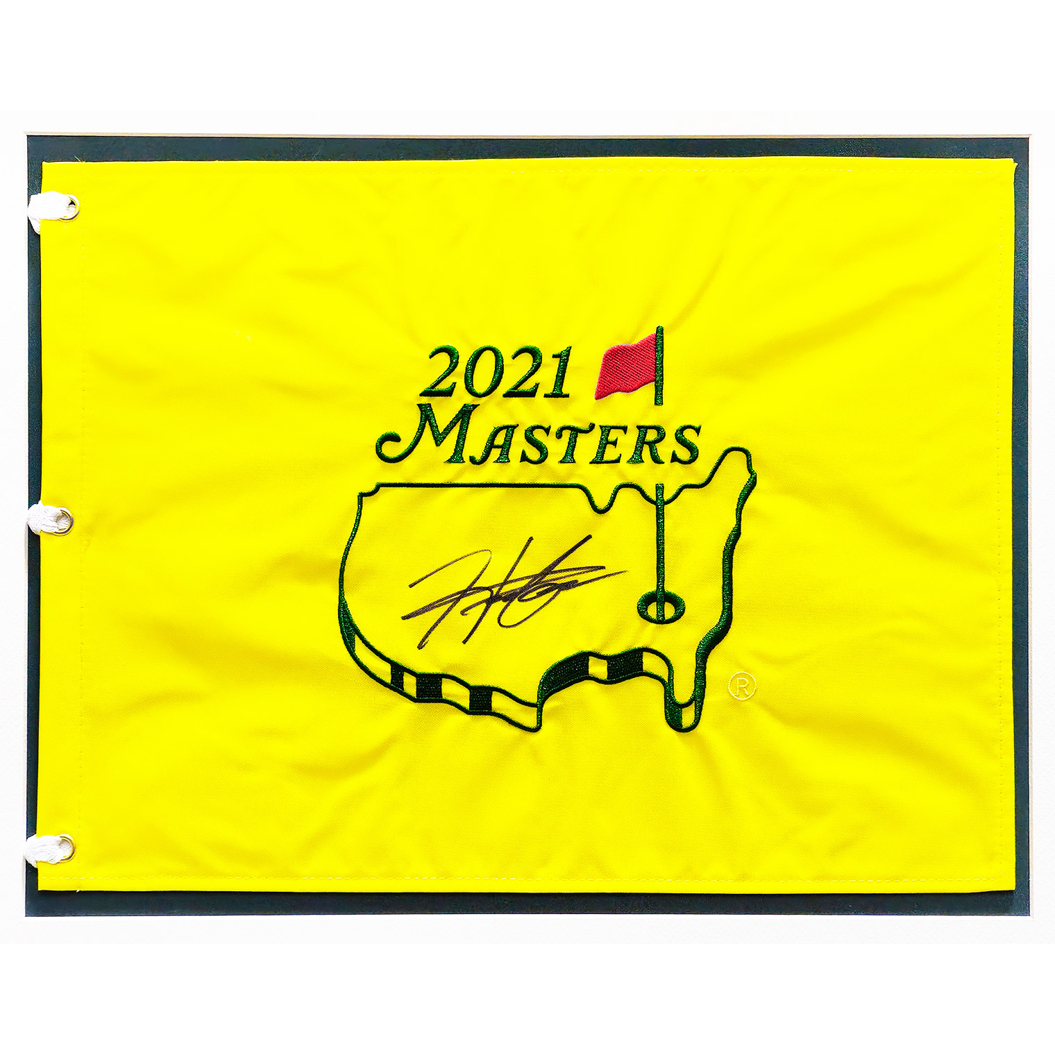 Hideki Matsuyama Autographed Framed Yellow 2021 Masters Golf Pin