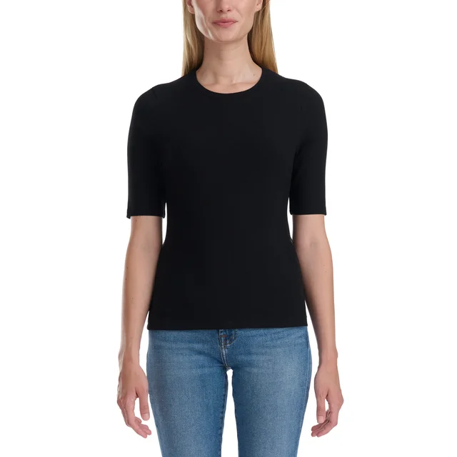SPLENDID WOMEN'S RIBBED ELBOW SLEEVE TOP