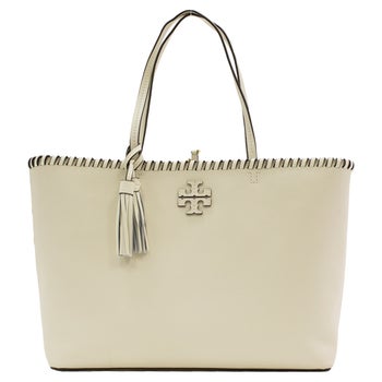 Tory Burch Mcgraw Whipstitch Tote Bag, New Ivory | Costco Tory Burch Mcgraw Whipstitch Tote Bag, New Ivory | Costco