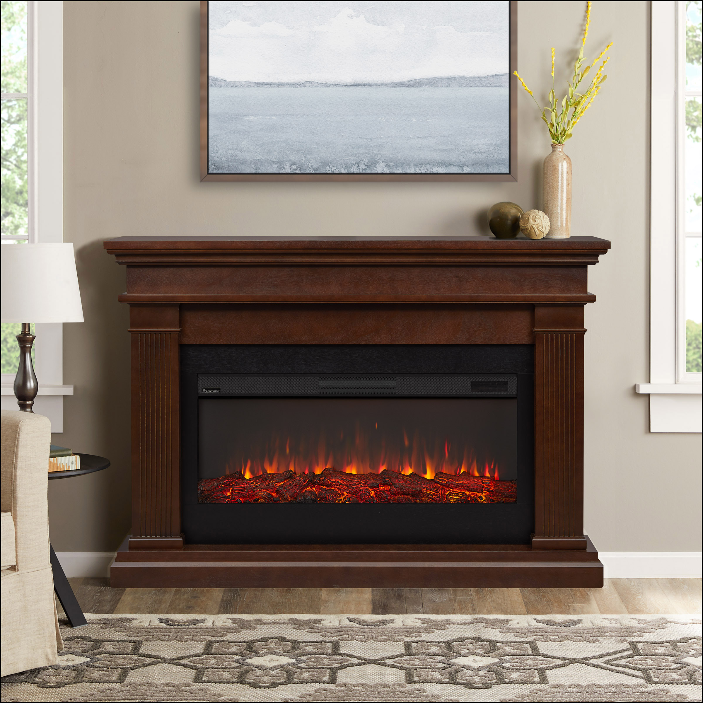 Real Flame Beau Mantel Electric Fireplace