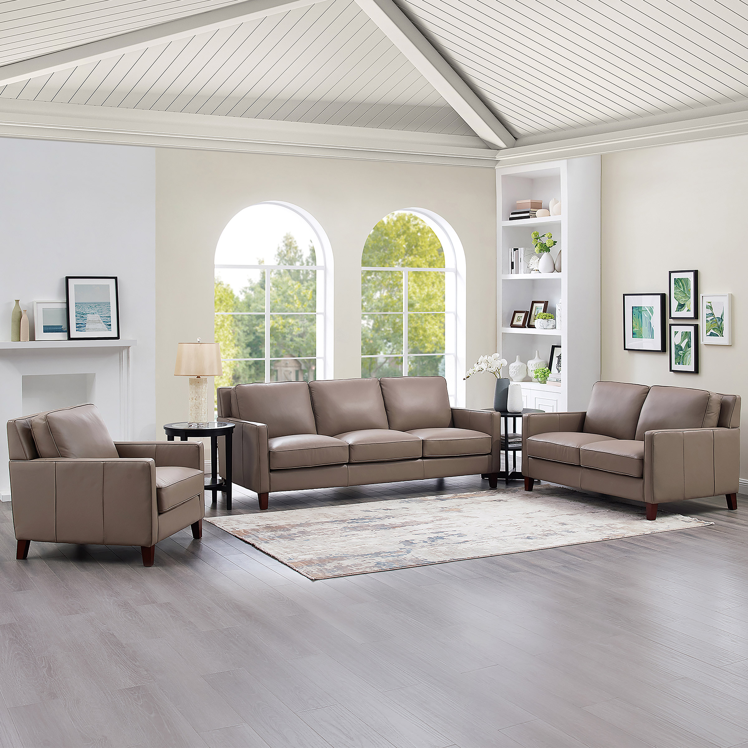 Prospera Home West Park Top Grain Leather Sofa, Loveseat and Chair