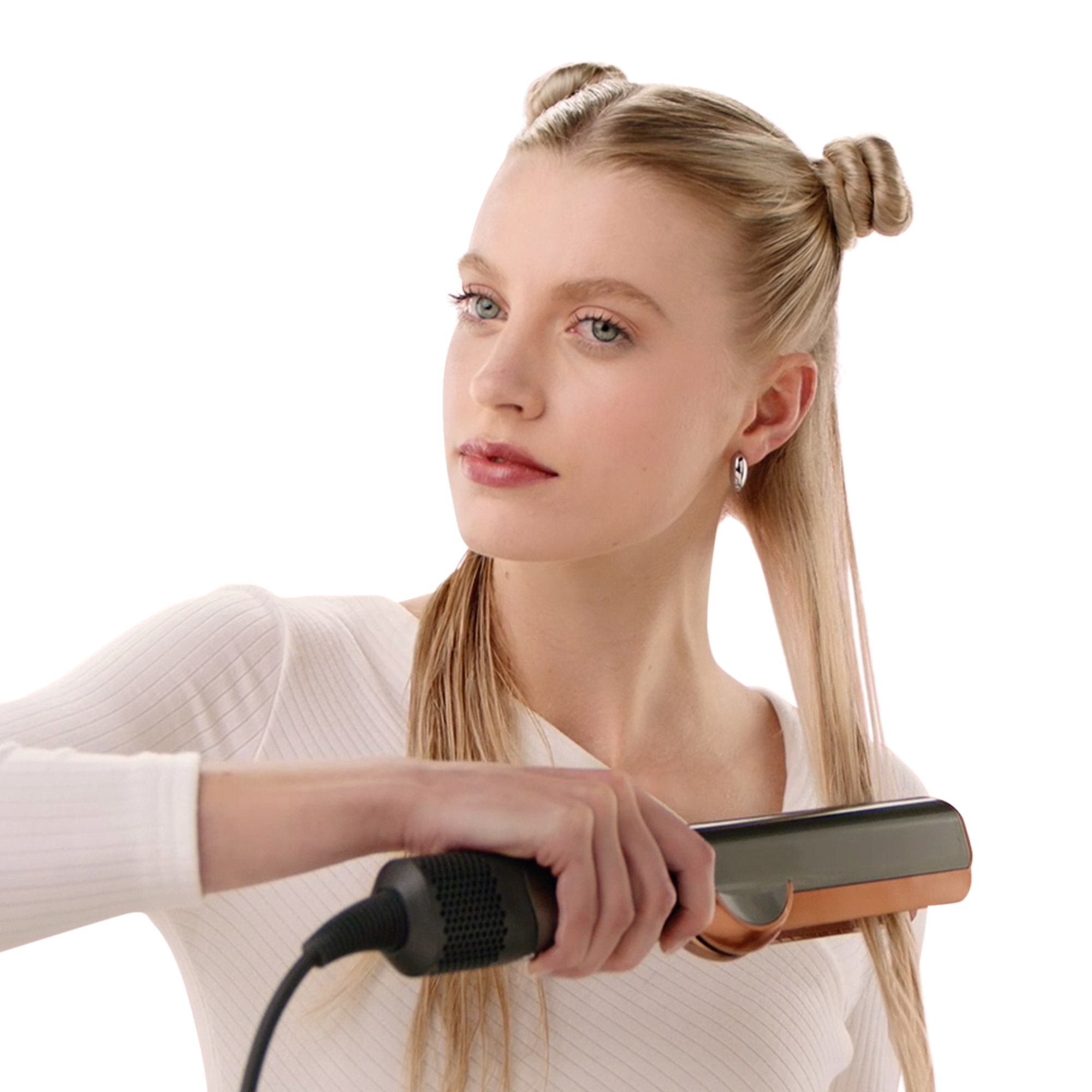 Dyson Airstrait Straightener with Hair Clips, Detangling Comb, and