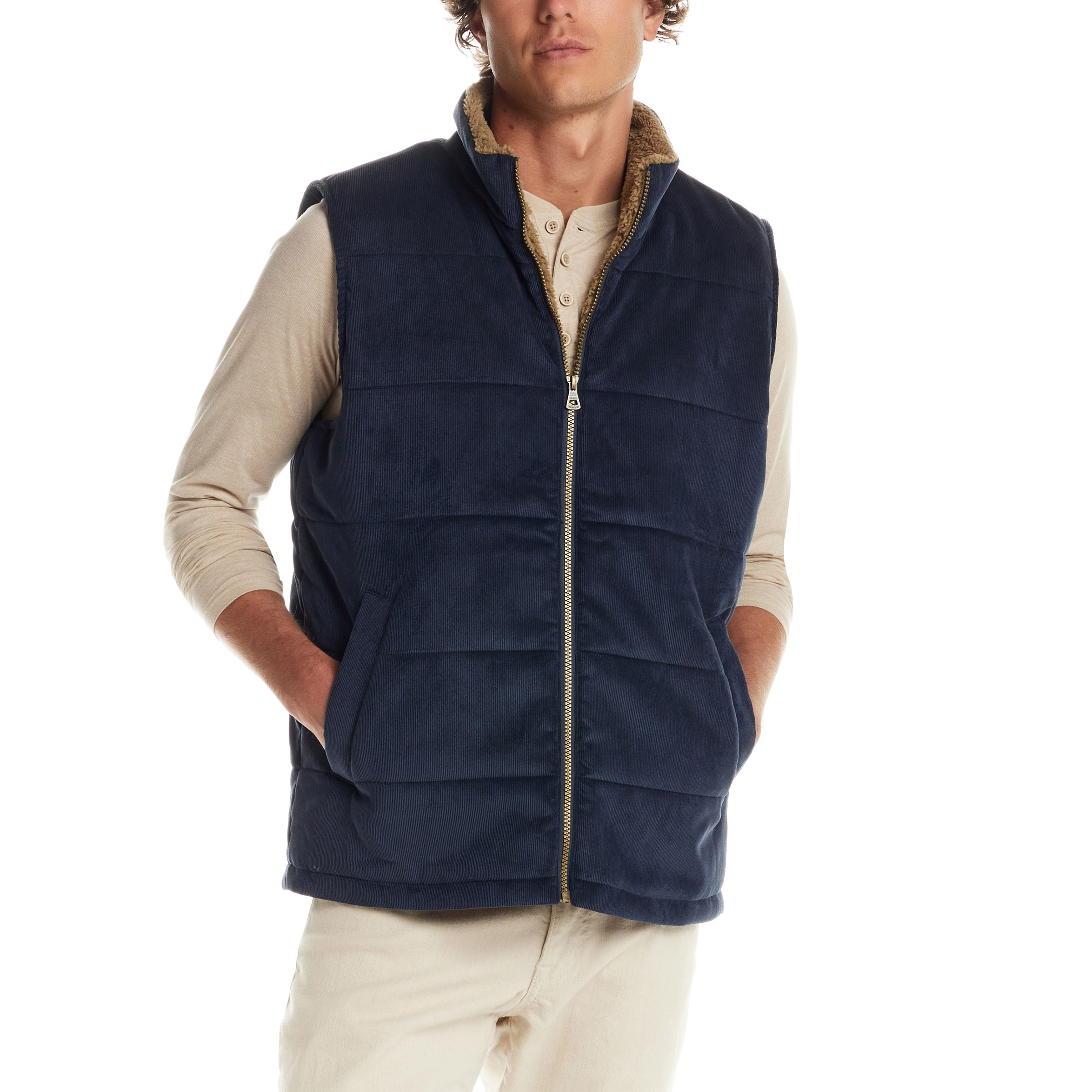 Weatherproof Vintage Men’s Sherpa Lined Cord Vest