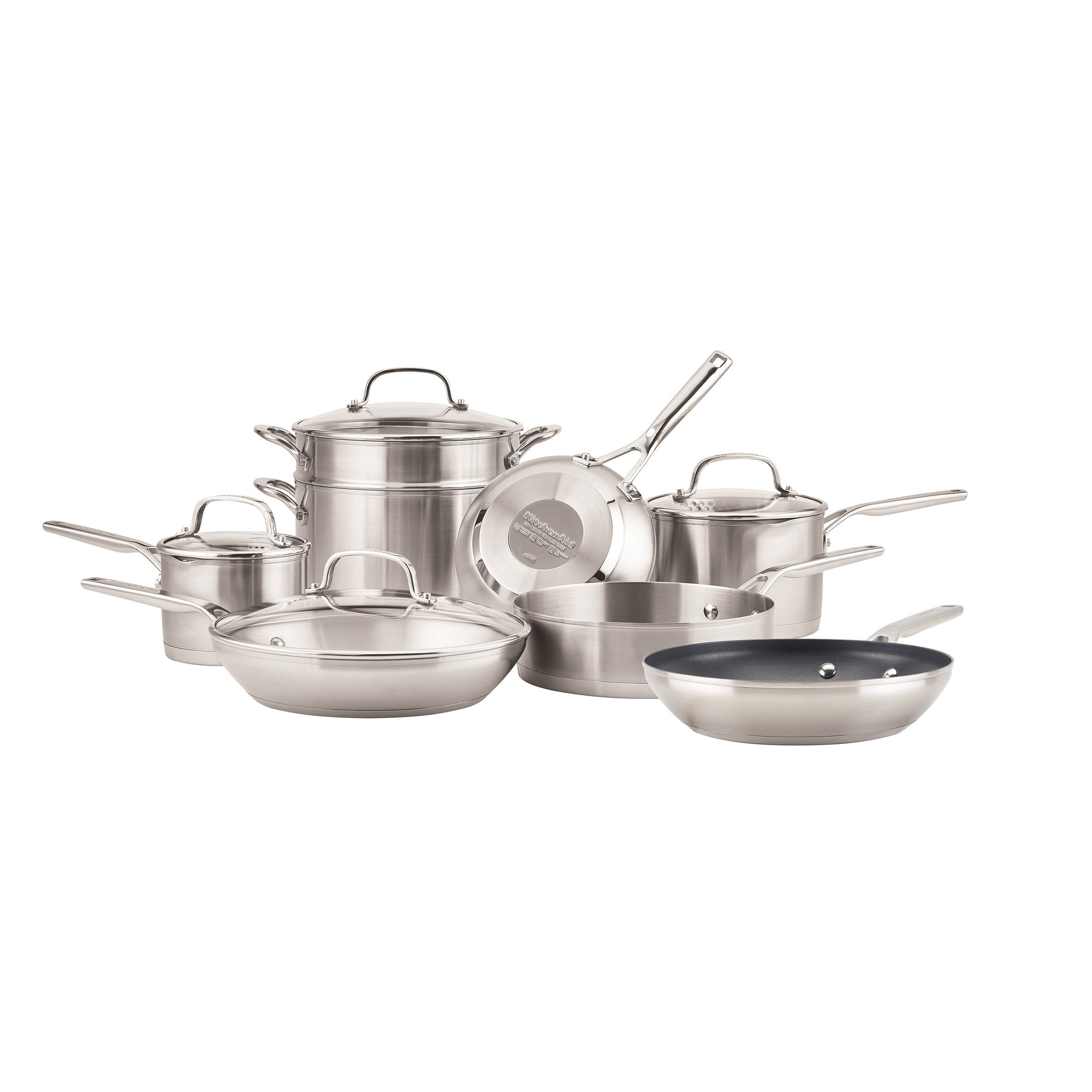 KitchenAid 3-ply Base Stainless Steel Cookware Set, 12-pieces