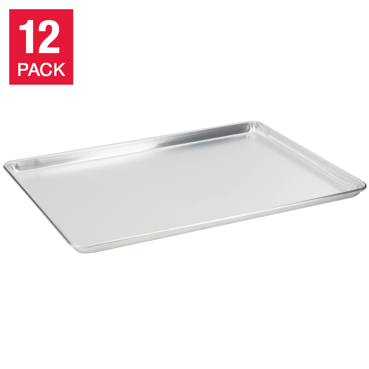 Aluminum Baking Sheet Pan - 45.7 cm × 66 cm (18 in. × 26 in.), 12-pack