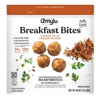 AMYLU CHICKEN SAUSAGE BREAKFAST BITES 40 OZ
