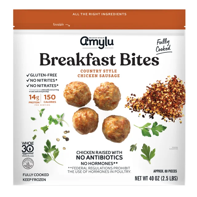 AMYLU CHICKEN SAUSAGE BREAKFAST BITES 40 OZ