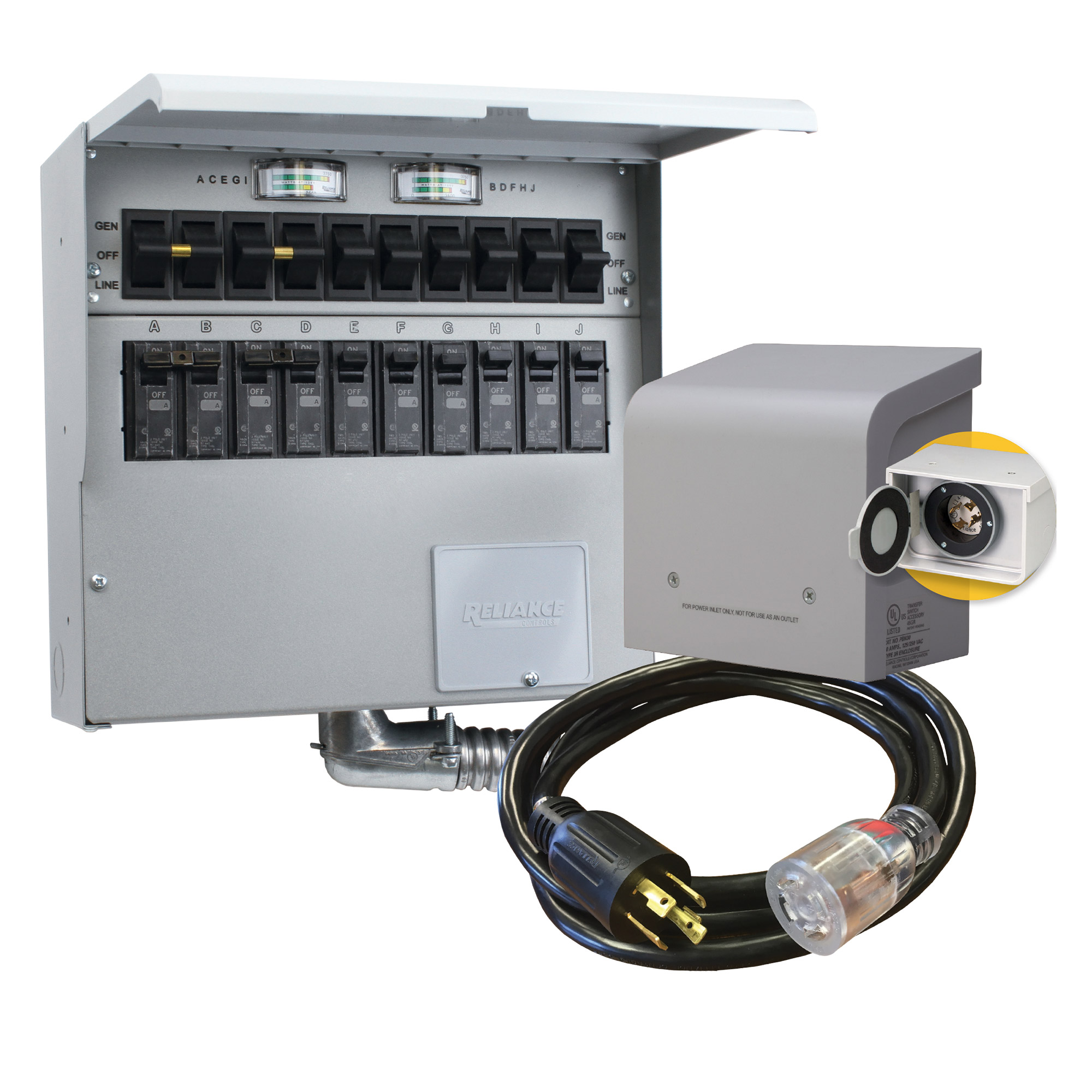 Reliance Controls 30 A 7500 W 10-circuit Transfer Switch Kit