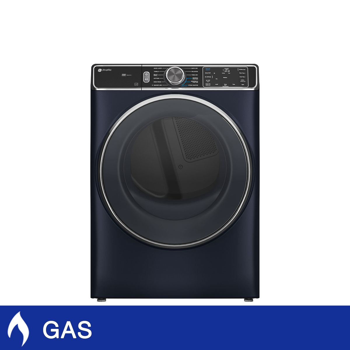 GE Profile 7.8 cu. ft. Smart GAS Dryer with Steam, Sanitize and Quick Dry Cycles, Reversible Door, WiFi