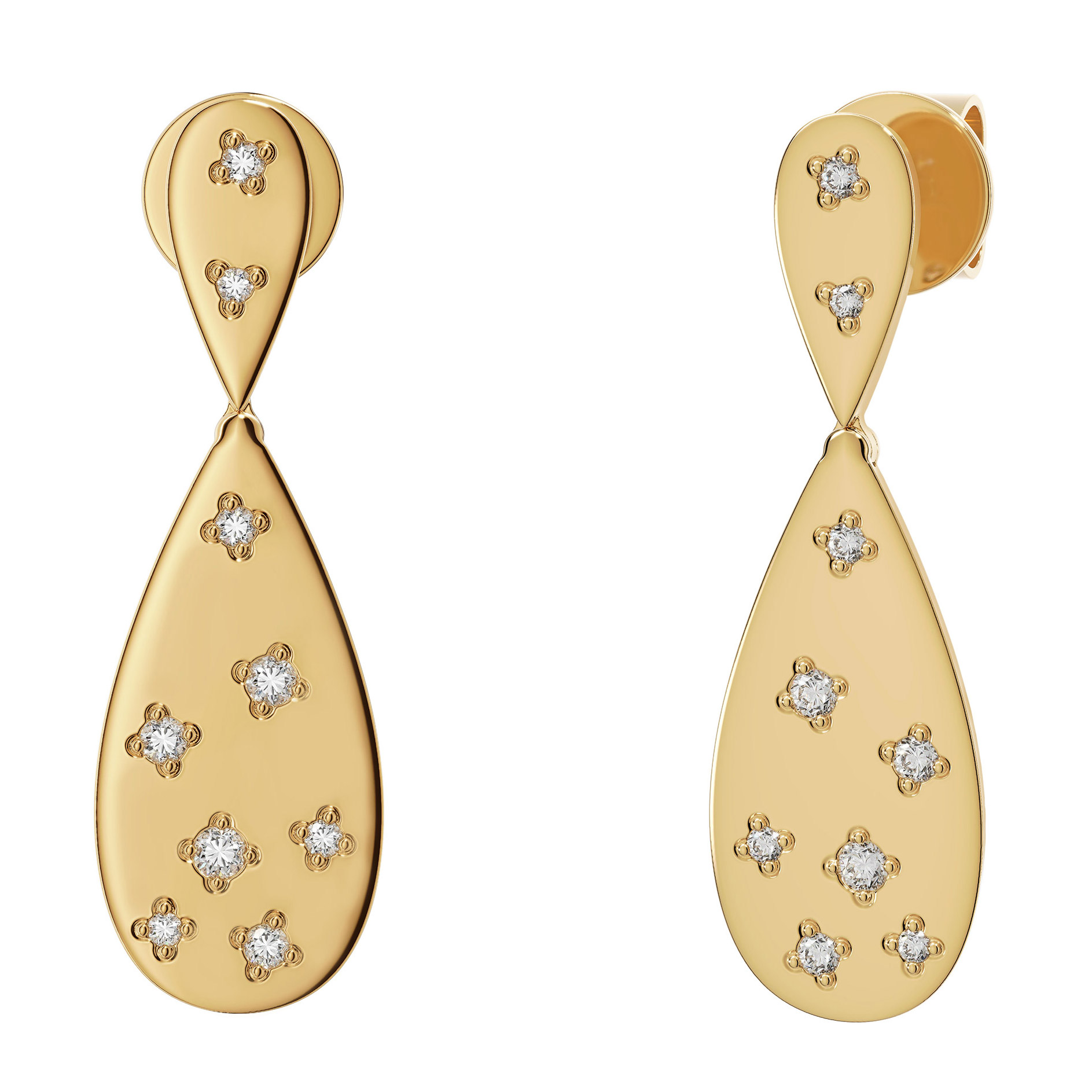 Round Brilliant Diamond Scatter Earrings (0.19 ctw)