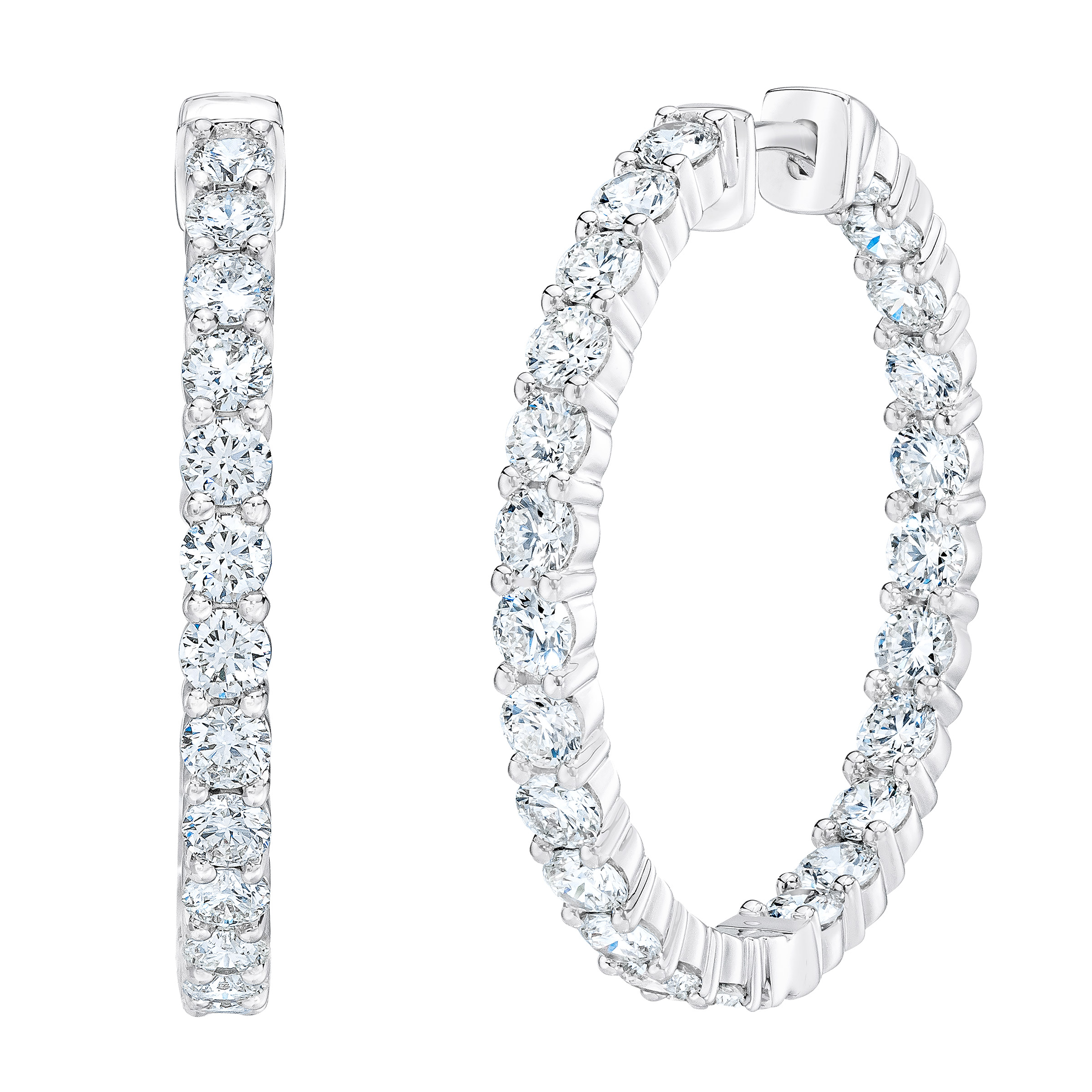 Round Brilliant Diamond Hoop Earrings (4.00 ctw)