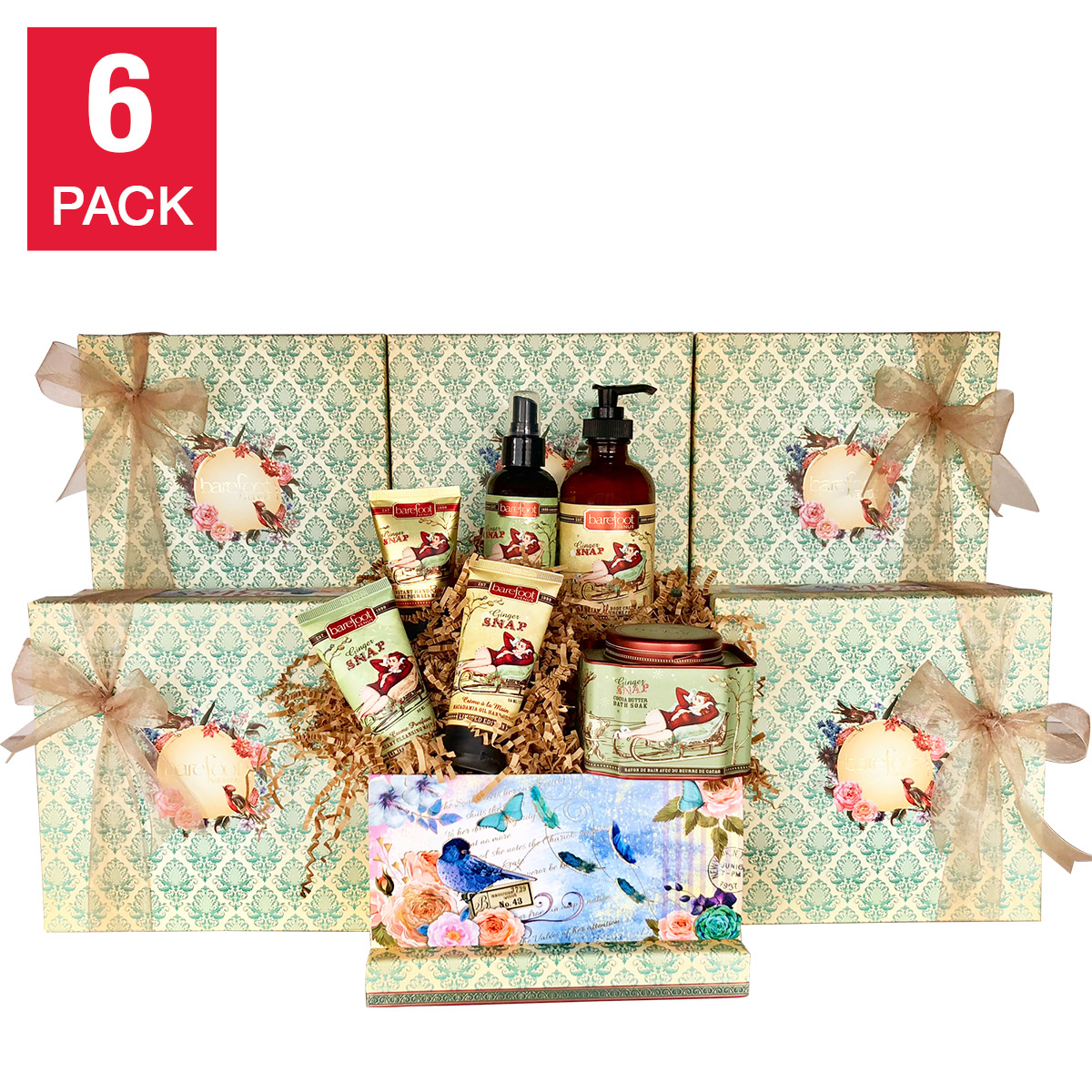 Barefoot Venus 6-piece Ginger Snap Gift Set Bundle, 6-pack