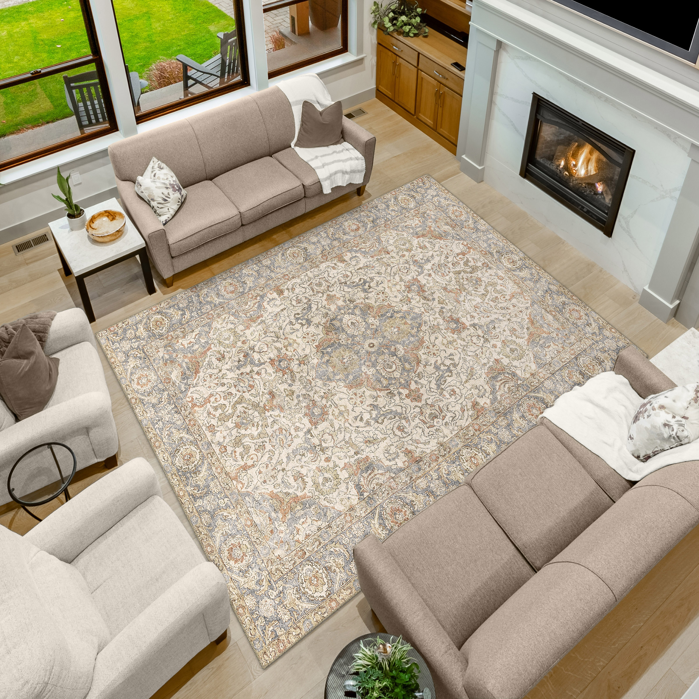 Apache Chenille Area Rug, Rosetta Beige, 8' x 10' | Costco