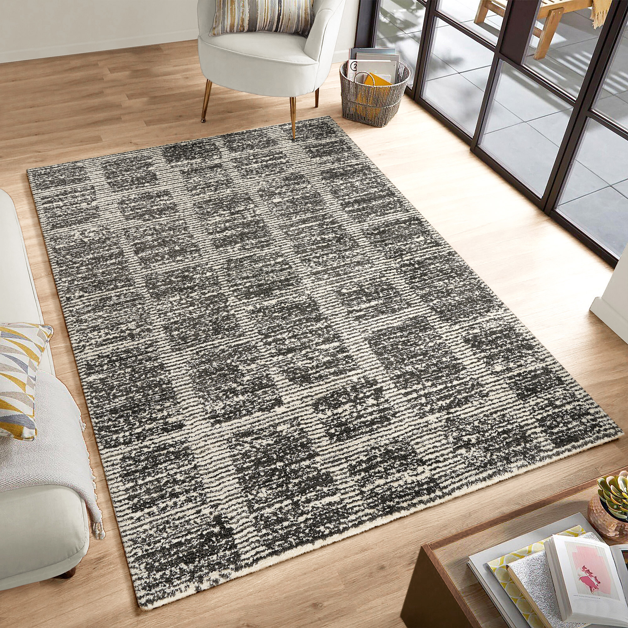 Foxwood Cozy Area Rug Collection  Alva Cream Charcoal