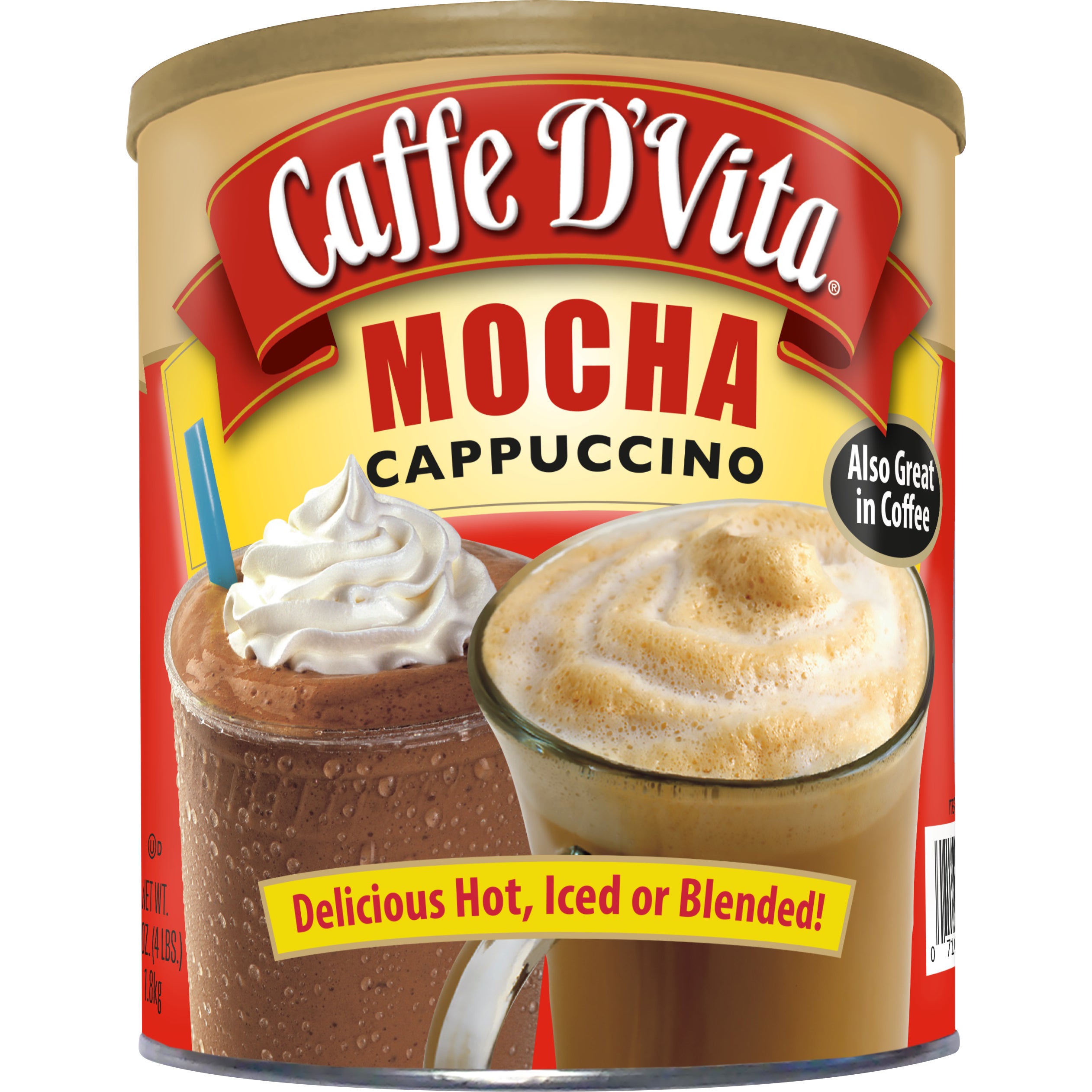 Caffe D'Vita Hot or Iced Cappuccino Drink Mix, Mocha, 4 lbs | Costco