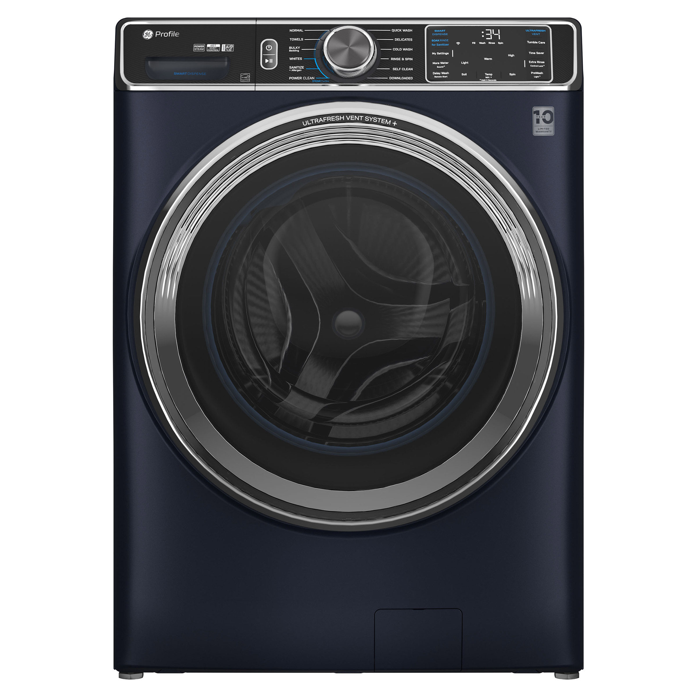 GE Profile 5.3 cu. ft. Smart Front Load Washer with UltraFresh Vent System+, Reversible Door, WiFi