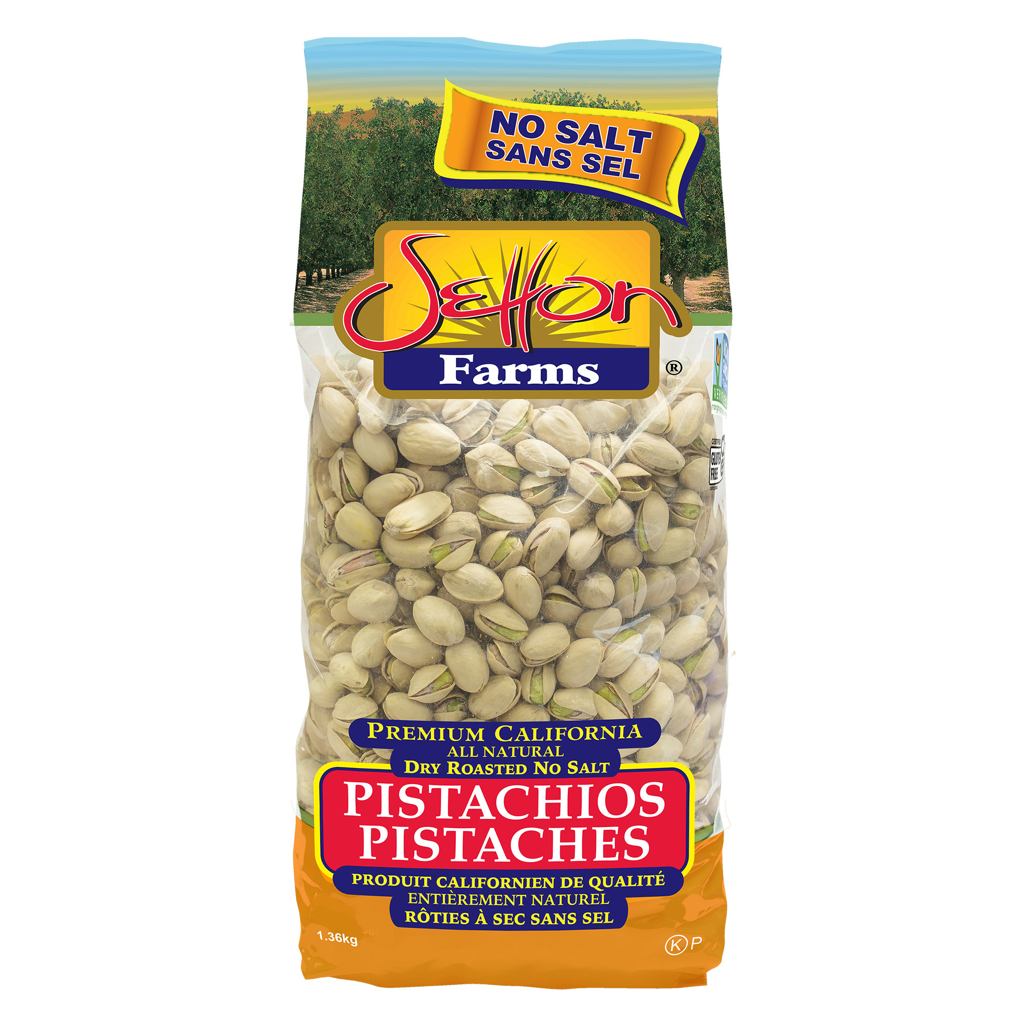 Setton Farms No Salt Dry Roasted Pistachios, 1.36 kg