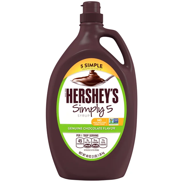 Hershey's Simply 5 Chocolate Syrup, 48 oz, 2-count
