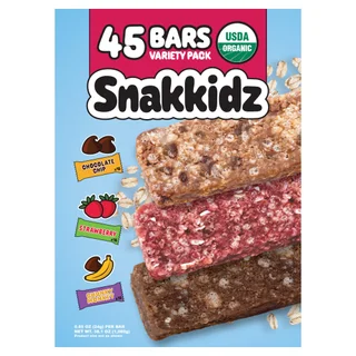 SNAKKIDZ ORGANIC GRANOLA BARS 45 CT