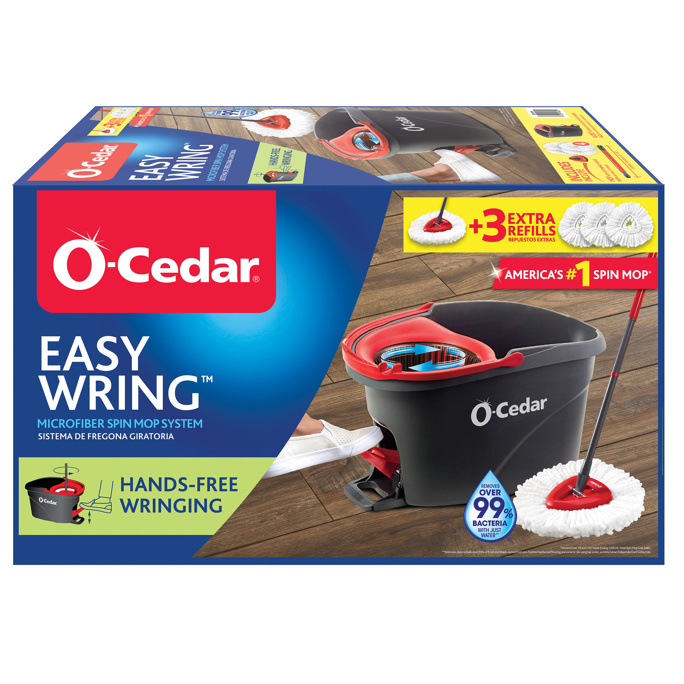 O-Cedar EasyWring Spin Mop & Bucket System with 3 Refills