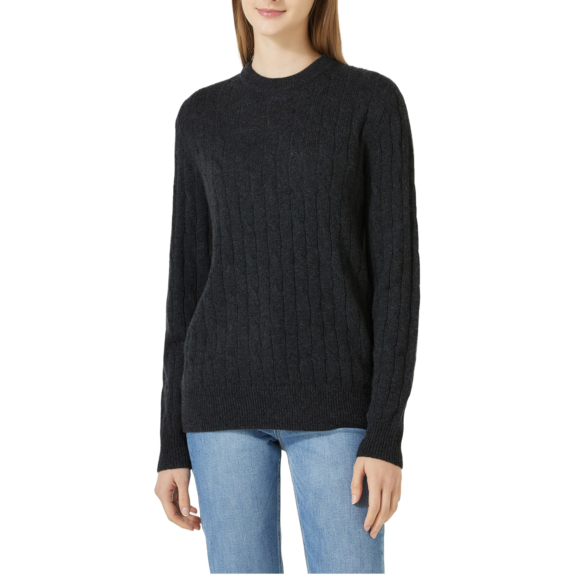 Lydia Vine Women’s Cashmere Cable Crew Neck Sweater