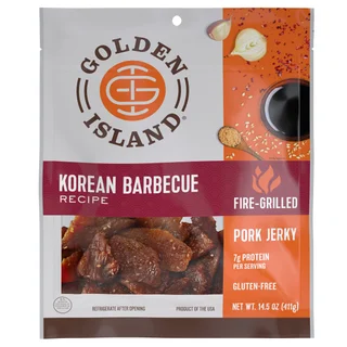 GOLDEN ISLAND KOREAN BBQ PORK JERKY 14.5 OUNCE BAG