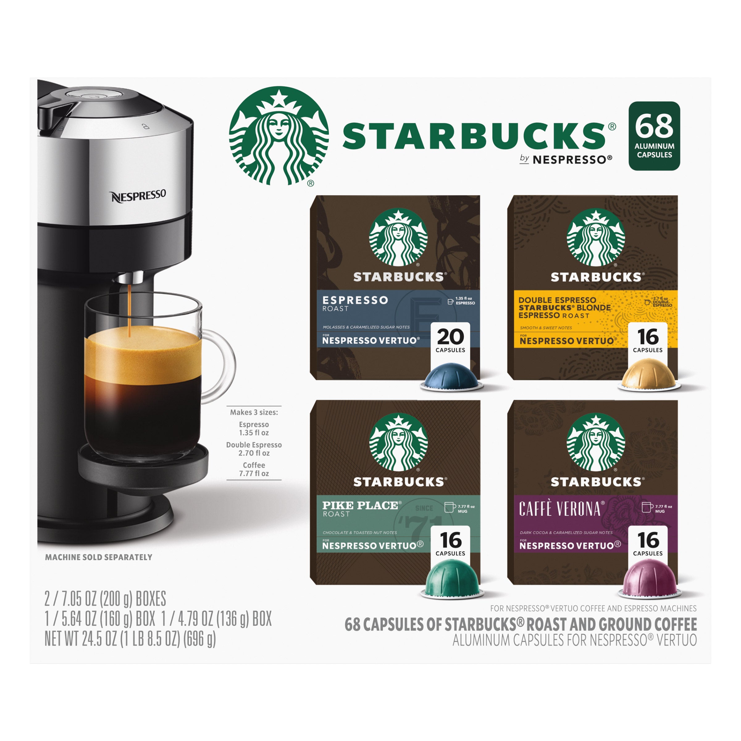 むっくりん Nespresso18本 Amazon.com : Starbucks by Nespresso, 120 Capsule Box, All Flavors