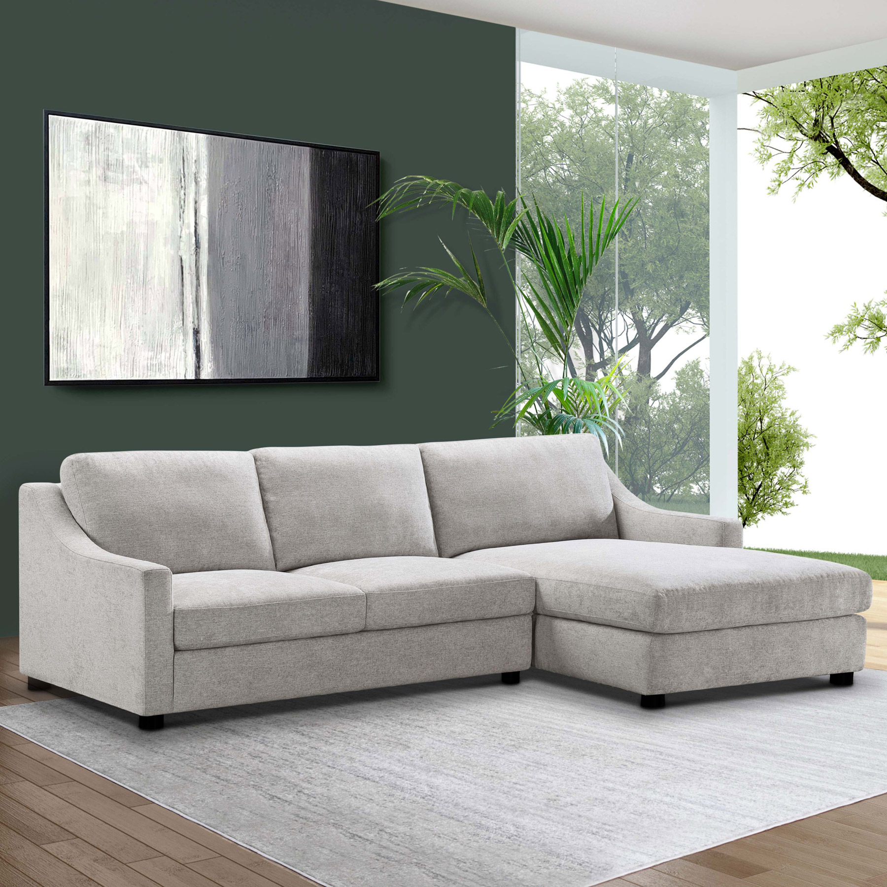 Larissa Fabric Chaise Sofa Costco