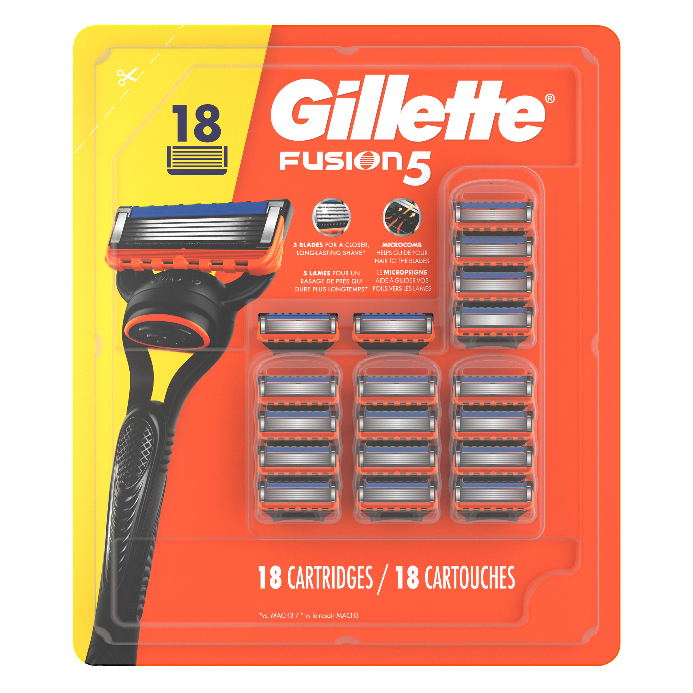 Gillette Fusion5 Razor Cartridge Refills, 18-count