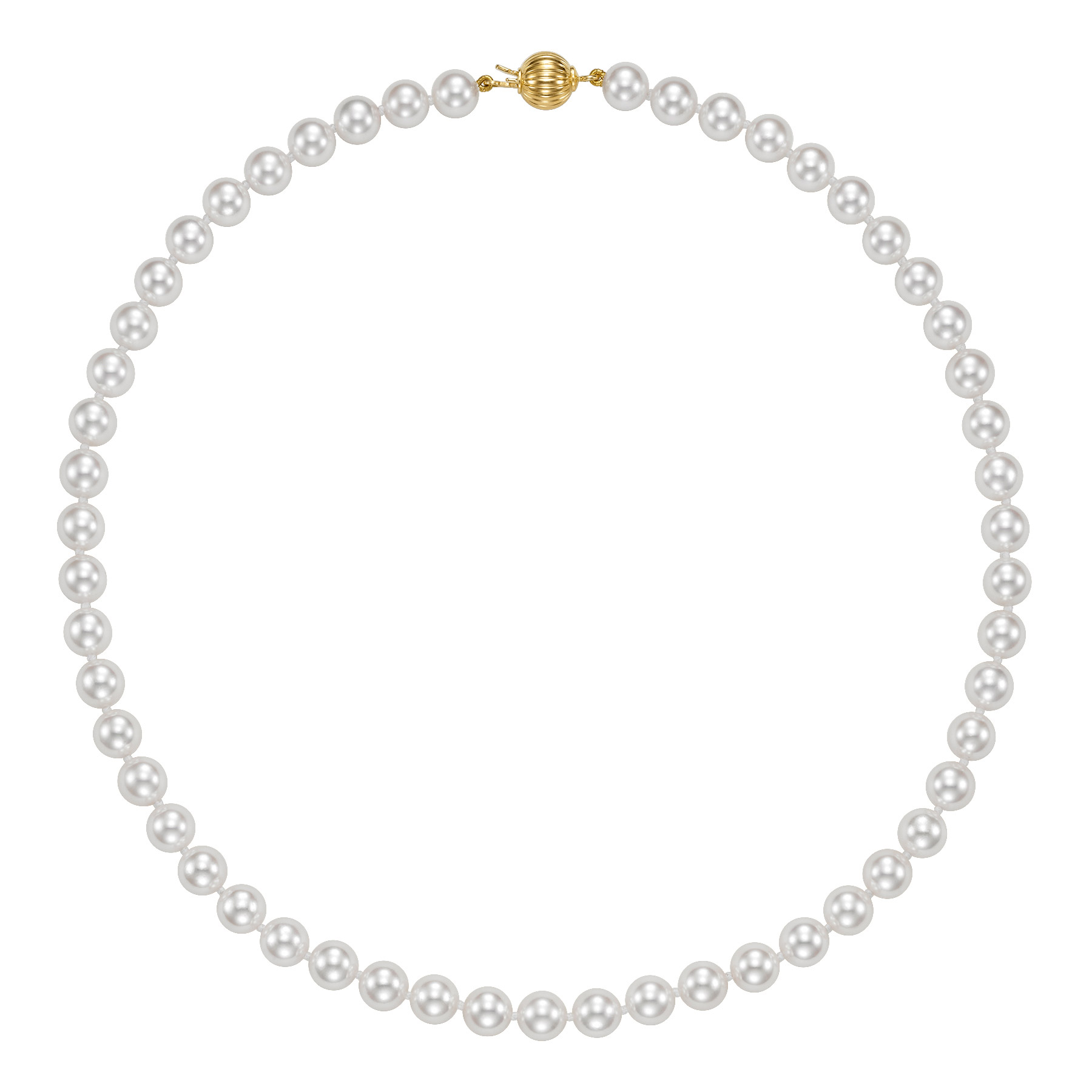 Akoya Cultured 7.5-8mm Pearl Strand with 14kt Yellow Gold Clasp