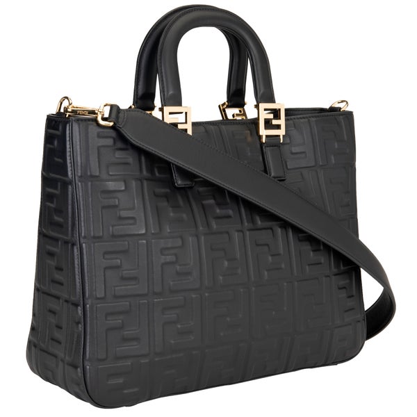 Fendi Logo Embossed Tote Bag, Black | Costco Fendi Logo Embossed Tote Bag, Black | Costco
