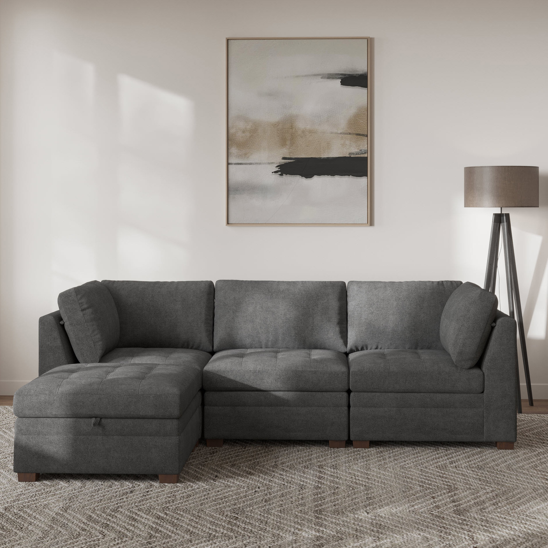 Thomasville 有楽モジュラーソファ 6ピース グレー モジュラーソファ6