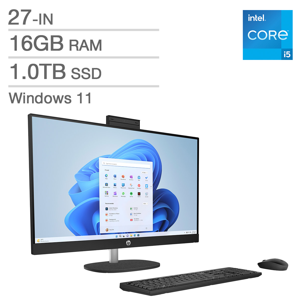 HP 27-in. All-in-One Desktop, Intel Core i5-1334U – 16GB RAM, 1TB SSD