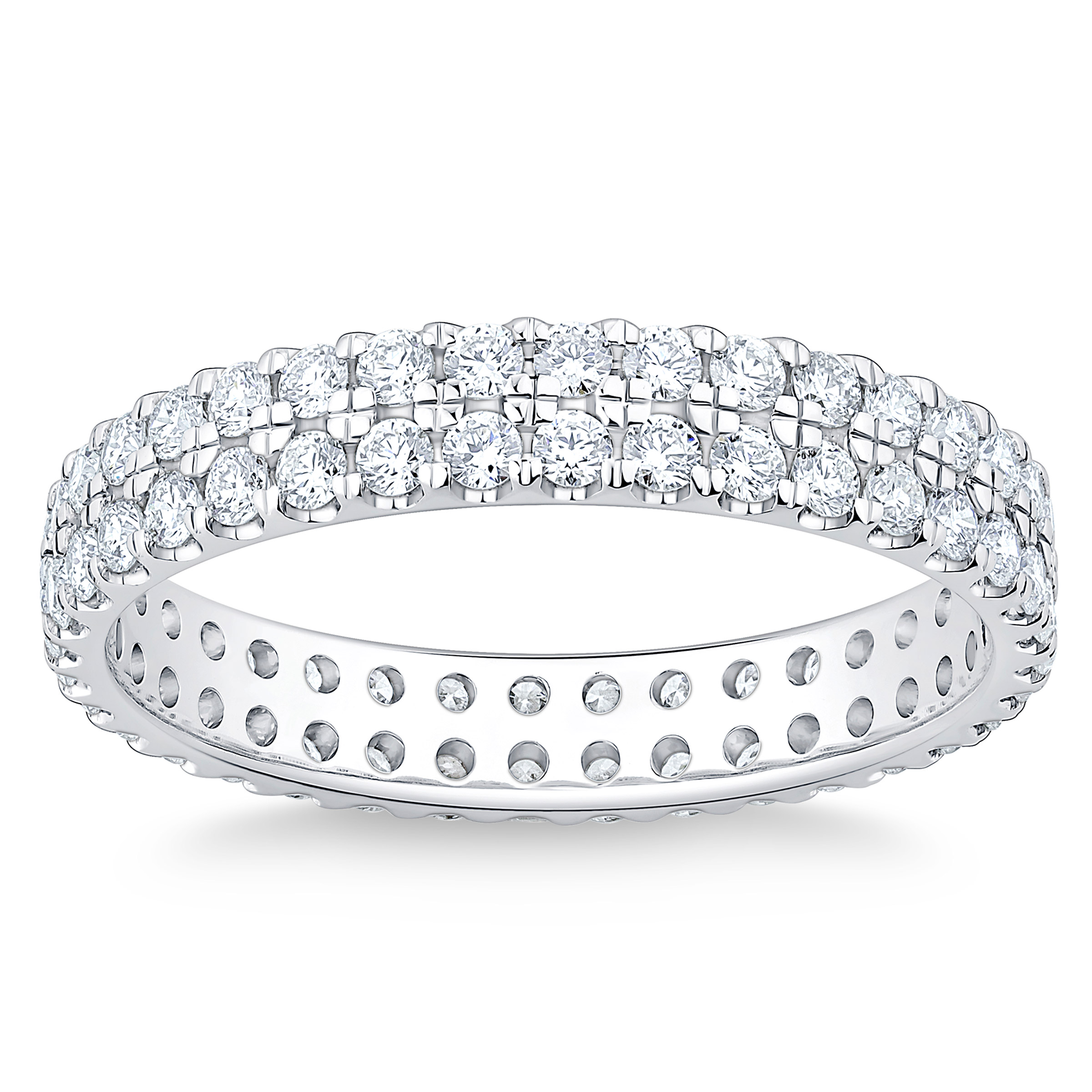Round Brilliant Diamond Two Row Eternity Band (1.00 ctw)