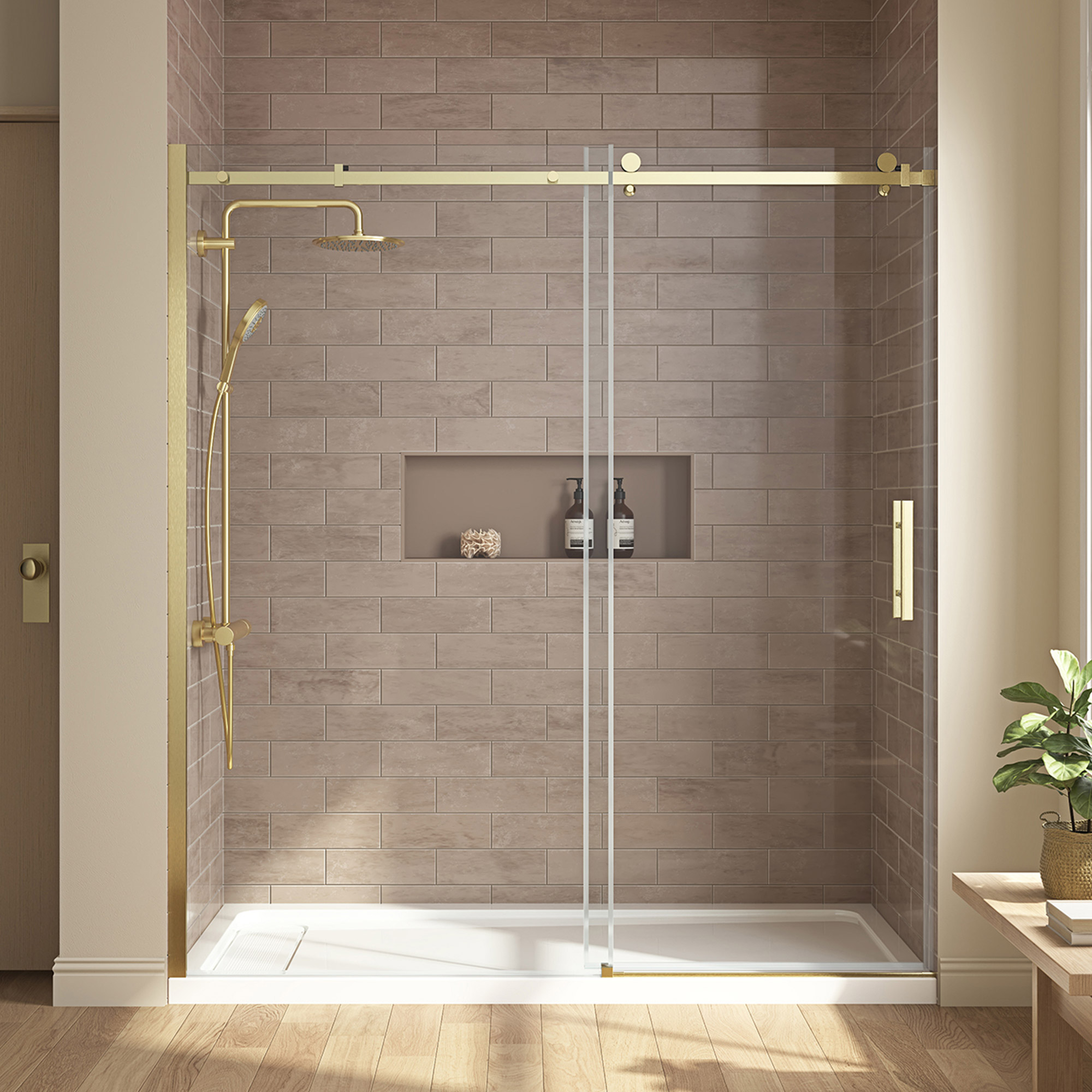 OVE Decors Kelsey 72 in. Sliding Glass Shower Door with Hardware