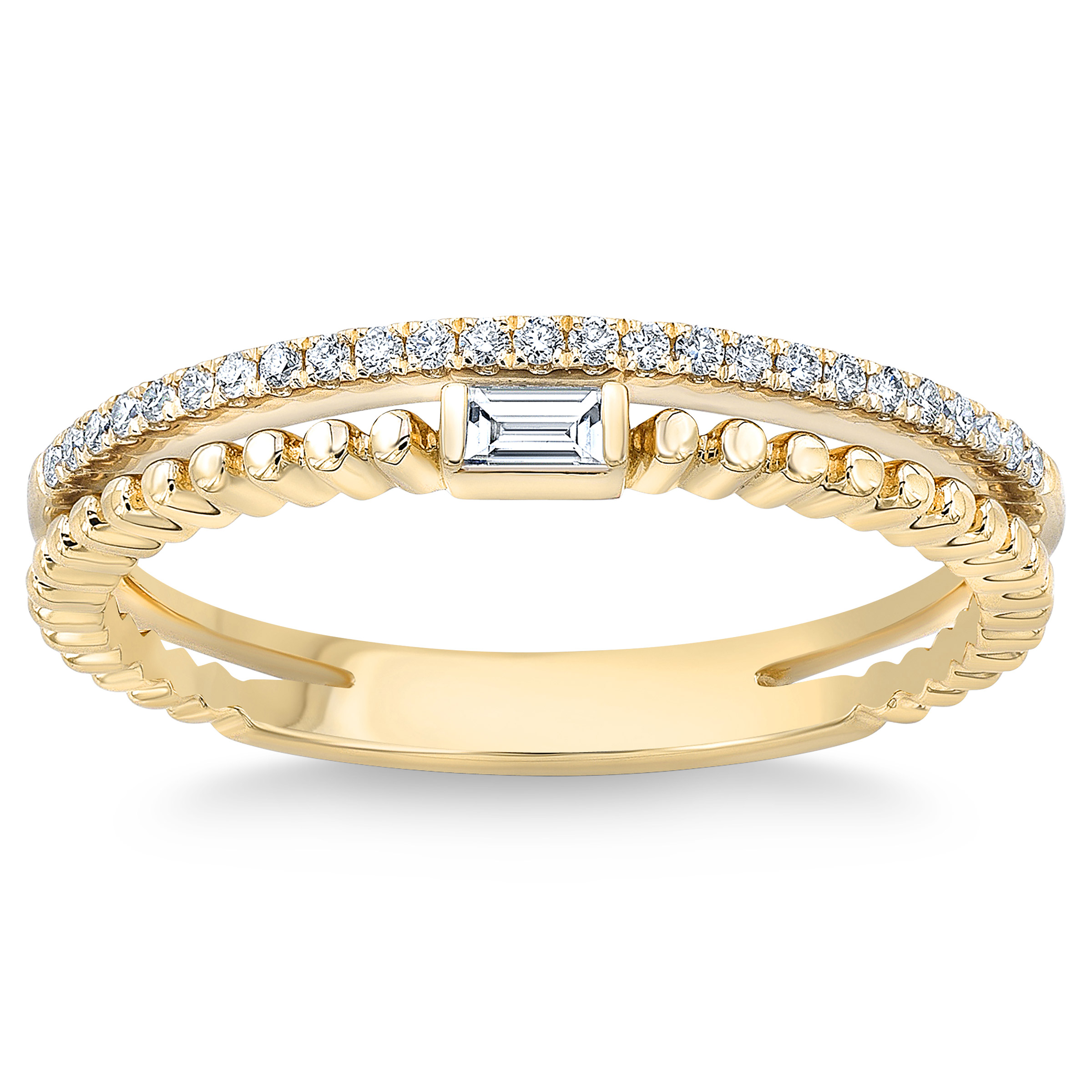 Baguette and Round Brilliant Diamond Band (0.16 ctw)