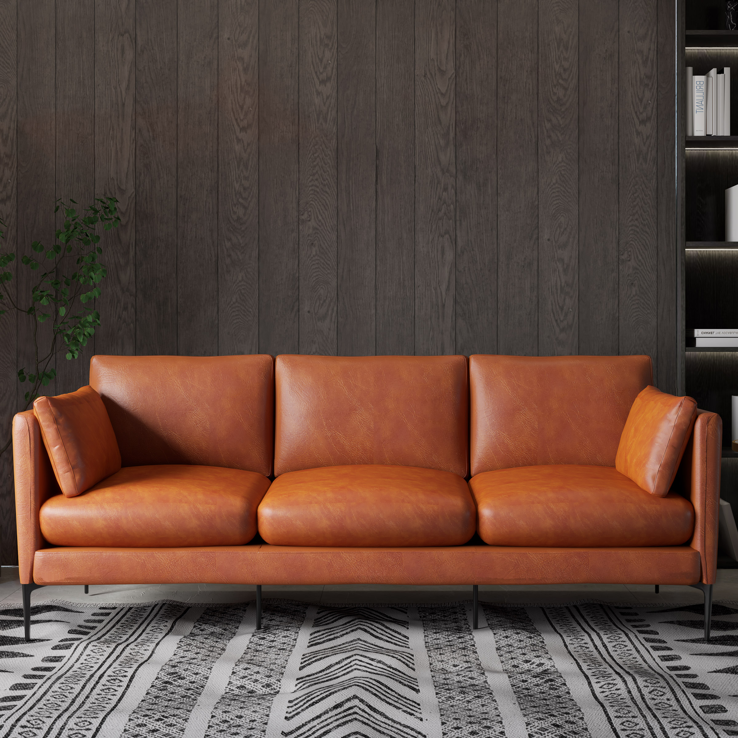 Kava Top Grain Leather Sofa, Brown