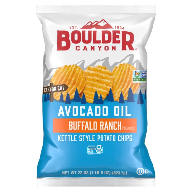 BOULDER CANYON BUFFALO RANCH CHIPS 22 OUNCE BAG